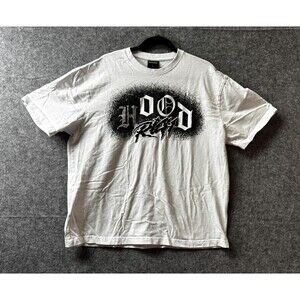 Hoodrich Iron Large T-Shirt White Rhinestone Embroidered Graphic Men’s